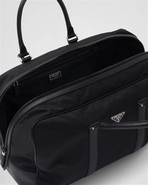 prada nylon and saffiano leather duffle bag|Meer.